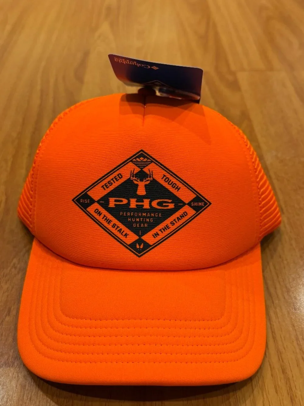 Columbia PHG Timberbuck Foam Trucker Hat Neon Orange Hunting Woods One Size